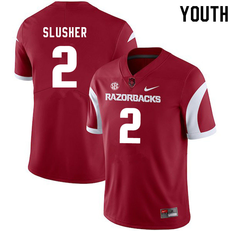 Youth #2 Myles Slusher Arkansas Razorbacks College Football Jerseys Sale-Cardinal - Click Image to Close